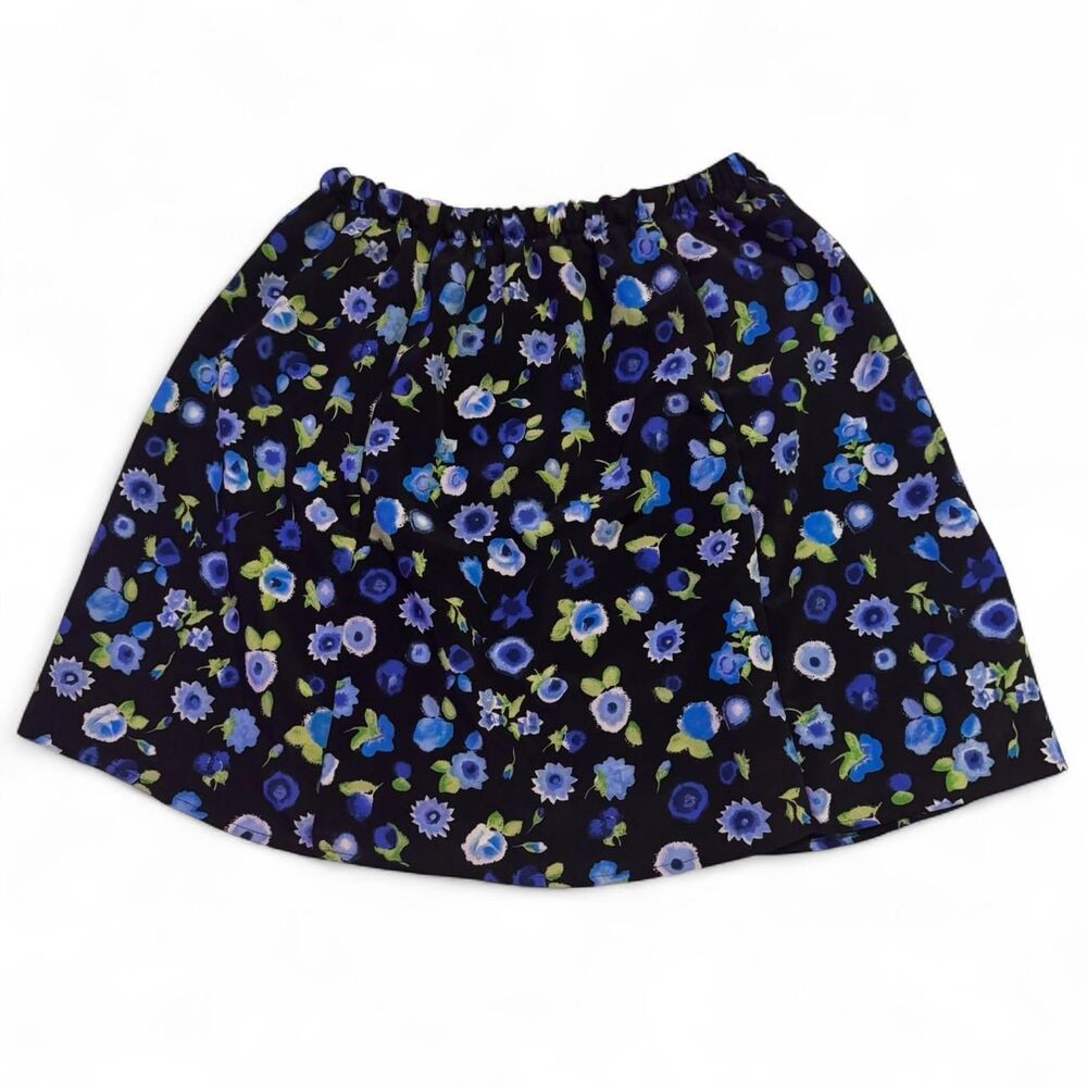 vintage 90s reworked black and blue floral mini skirt